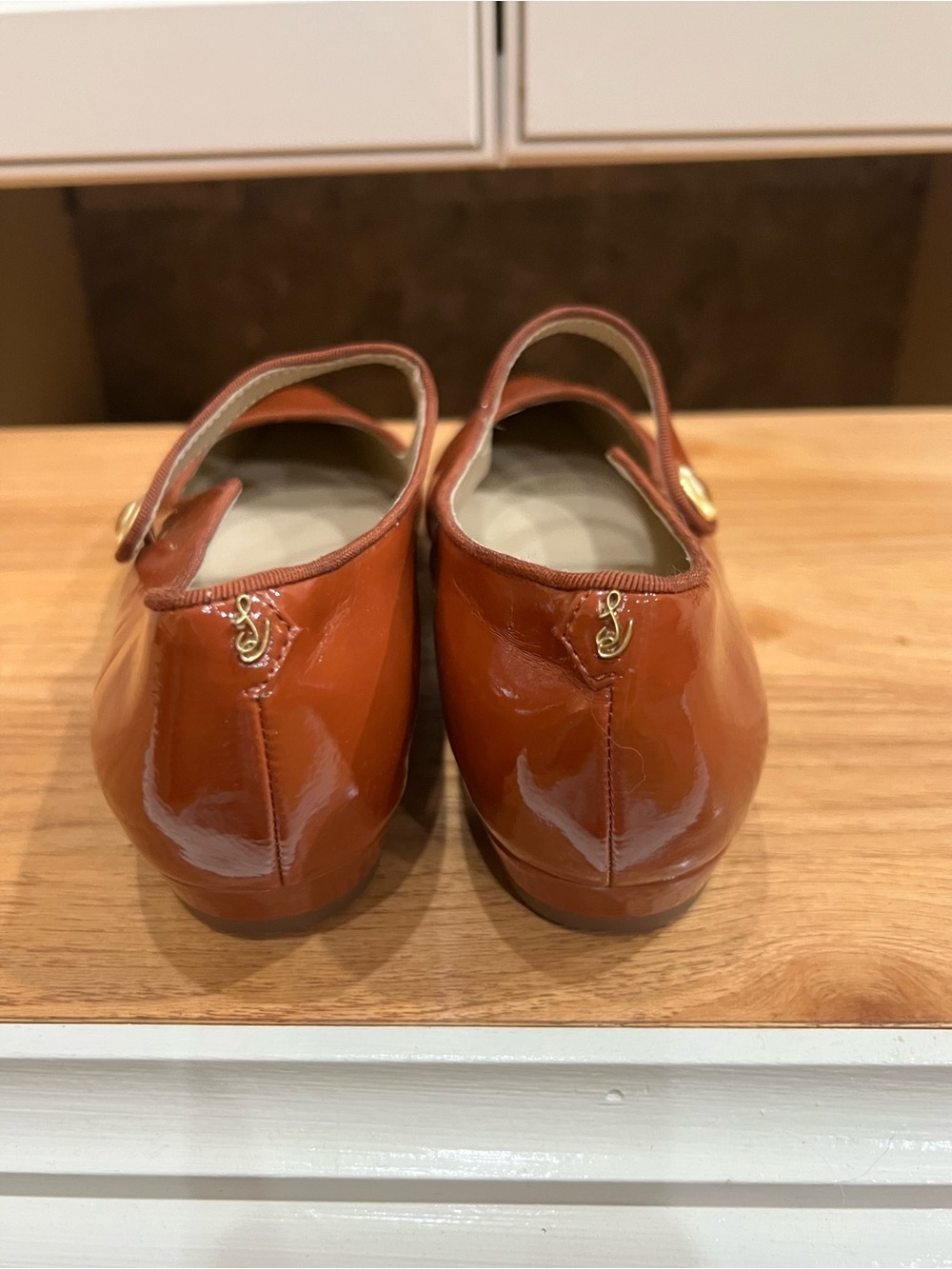 Sam Edelman Jene Mary Jane Leather Flats in Copper - Picture 3 of 5